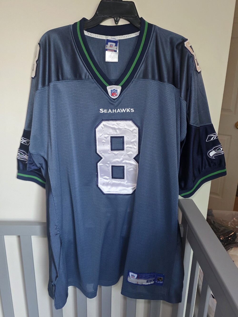 Reebok NFL Seattle Seahawks Matt Hasselbeck Blue Mens Jersey Size 54 XL